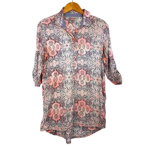 Canyon River Blues | Button Down Cotton 3/4 Shirt Small - Picture 1 of 8